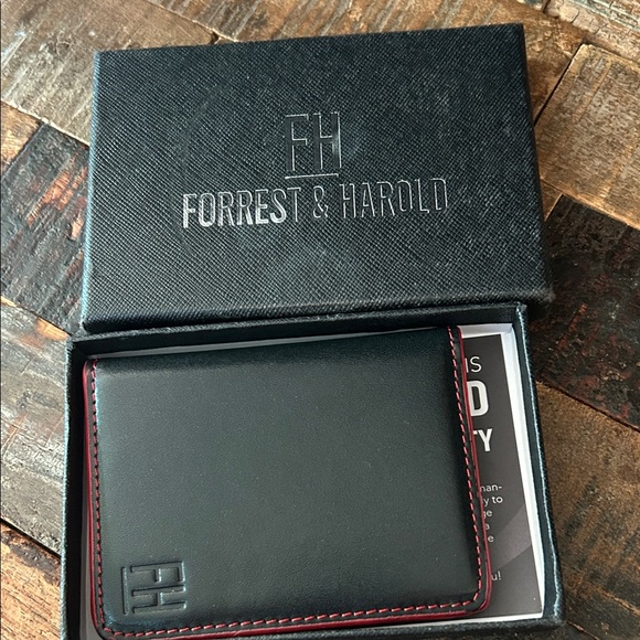 Forrest Harold Accessories Forrest Harold Black And Red Leather 